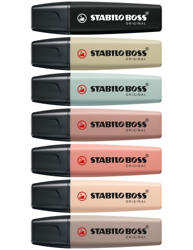 STABILO BOSS NatureColors evidenziatore 6 pz Punta smussata Nero, Bronzo, Verde, Grigio, Verde chiaro