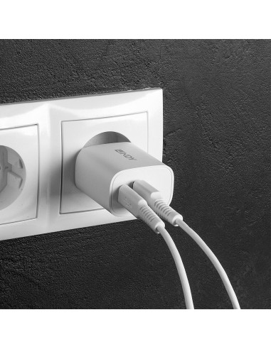 Lindy 73413 Caricabatterie per dispositivi mobili Universale Bianco AC Ricarica rapida Interno