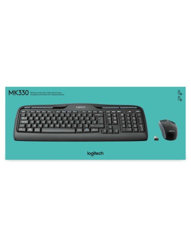 Logitech Wireless Combo MK330 tastiera Mouse incluso USB QWERTY US International Nero