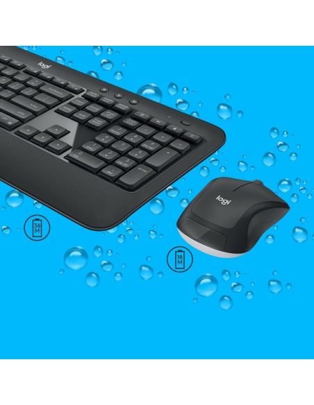 Logitech Advanced MK540 tastiera Mouse incluso USB QWERTY US International Nero, Bianco