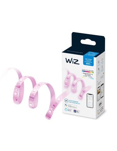 WiZ Striscia LED WiFi, Estensione, Luce Bianca o Colorata Dimmerabile, 1 M, 20W, Tecnologia SpaceSense, Controllo Vocale