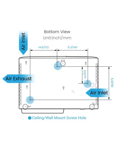BenQ X500i videoproiettore Proiettore a corto raggio 2200 ANSI lumen DLP 2160p (3840x2160) Nero, Bianco
