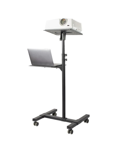 StarTech.com Supporto per proiettore e laptop mobile - Carrello portatile per proiettore resistente (2 ripiani, reggono 10kg
