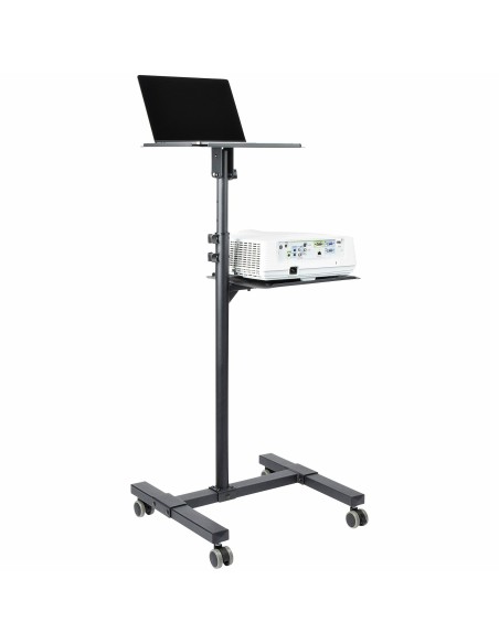 StarTech.com Supporto per proiettore e laptop mobile - Carrello portatile per proiettore resistente (2 ripiani, reggono 10kg
