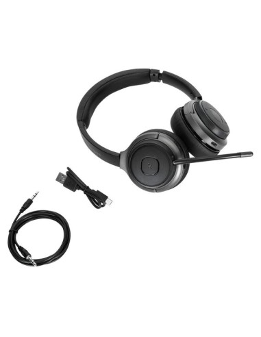 Targus AEH104GL cuffia e auricolare Con cavo e senza cavo A Padiglione Musica e Chiamate USB tipo-C Bluetooth Nero