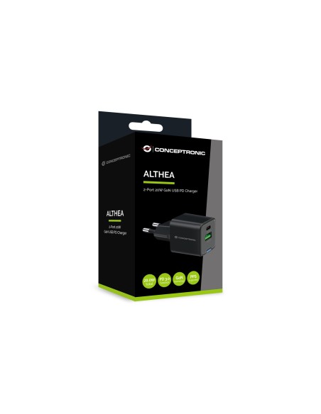 Conceptronic ALTHEA15B Caricabatterie per dispositivi mobili Universale Nero AC Ricarica rapida Interno