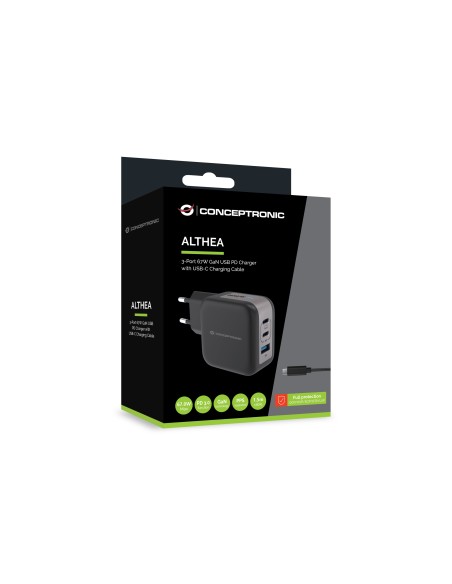 Conceptronic ALTHEA17B Caricabatterie per dispositivi mobili Universale Nero AC Ricarica rapida Interno