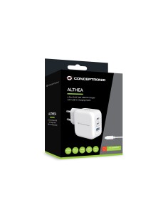 Conceptronic ALTHEA17W Caricabatterie per dispositivi mobili Universale Bianco AC Ricarica rapida Interno 2