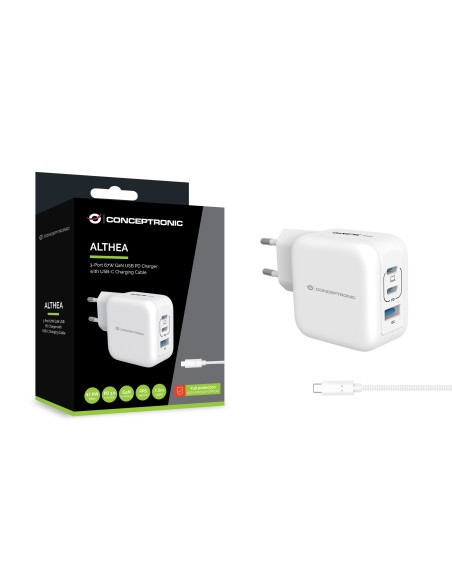 Conceptronic ALTHEA17W Caricabatterie per dispositivi mobili Universale Bianco AC Ricarica rapida Interno