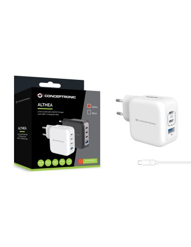 Conceptronic ALTHEA18W Caricabatterie per dispositivi mobili Universale Bianco AC Ricarica rapida Interno