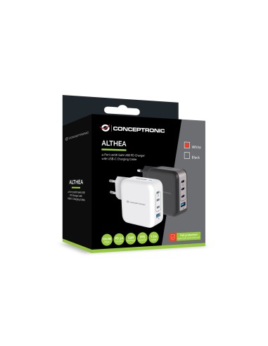 Conceptronic ALTHEA18W Caricabatterie per dispositivi mobili Universale Bianco AC Ricarica rapida Interno