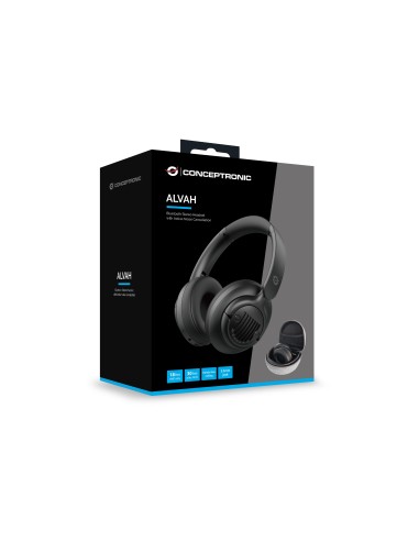Conceptronic ALVAH02B cuffia e auricolare Con cavo e senza cavo A Padiglione Musica e Chiamate Bluetooth Nero