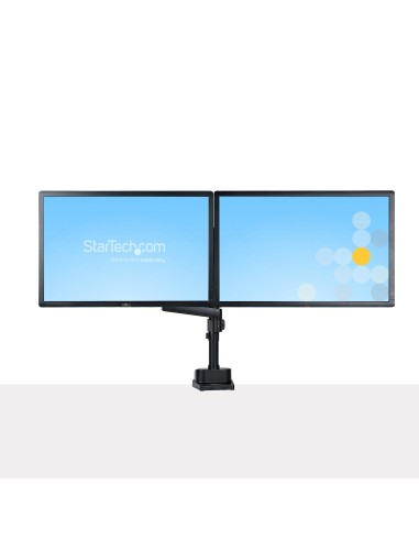 StarTech.com Supporto Doppio Monitor per Scrivania - Braccio per 2 Monitor VESA fino a 32"  8kg - Staffe Verticali Impilabili -