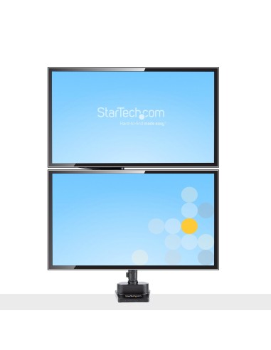 StarTech.com Supporto Doppio Monitor per Scrivania - Braccio per 2 Monitor VESA fino a 32"  8kg - Staffe Verticali Impilabili -
