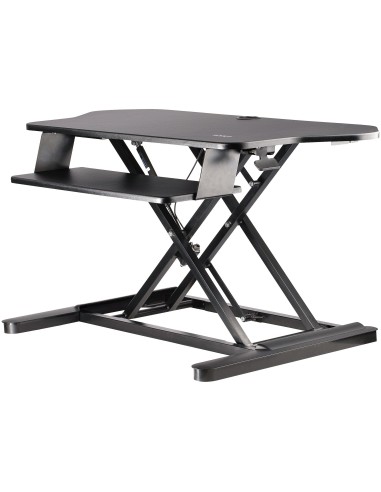 StarTech.com Scrivania ad angolo Sit Stand con Vassoio per Tastiera - Ampia Superficie (908x530mm) - Postazione di lavoro