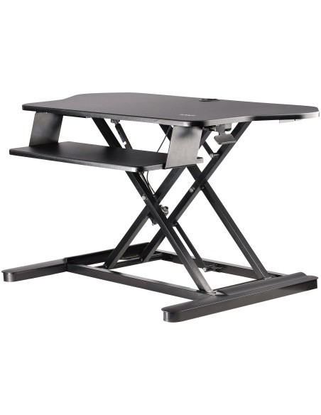 StarTech.com Scrivania ad angolo Sit Stand con Vassoio per Tastiera - Ampia Superficie (908x530mm) - Postazione di lavoro