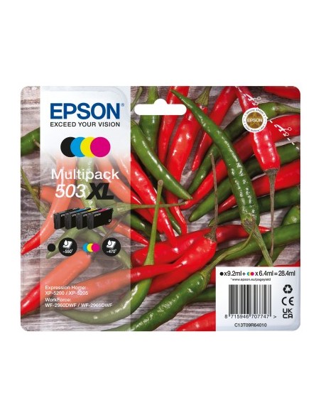 Epson 503XL cartuccia d'inchiostro 4 pz Originale Resa elevata (XL) Nero, Ciano, Magenta, Giallo