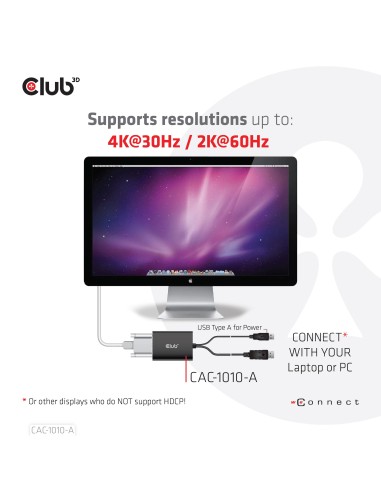 CLUB3D CAC-1010-A cavo e adattatore video 0,6 m DisplayPort DVI-D + USB