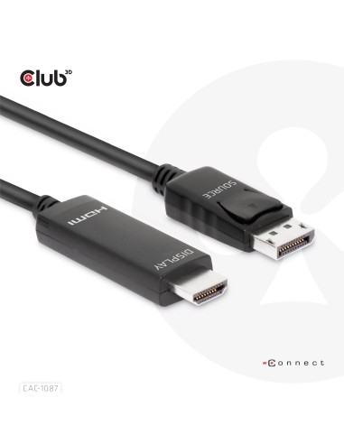 CLUB3D CAC-1087 cavo e adattatore video 3 m DisplayPort HDMI Nero