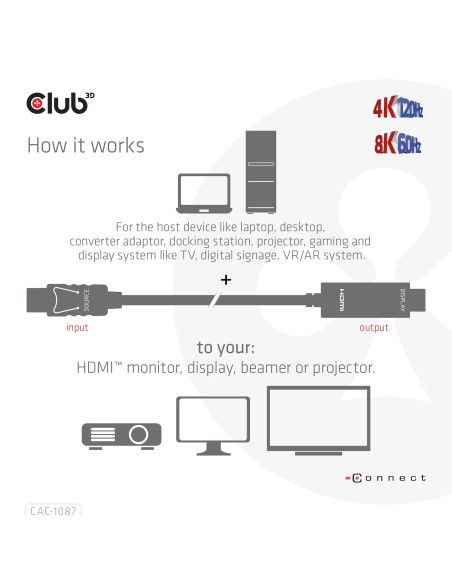 CLUB3D CAC-1087 cavo e adattatore video 3 m DisplayPort HDMI Nero