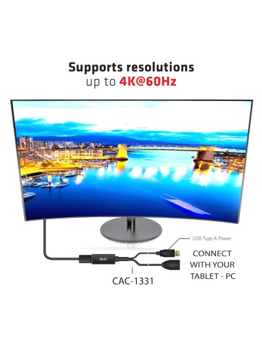 CLUB3D HDMI 2.0 TO DISPLAYPORT 1.2 4K60HZ HDR M F ACTIVE ADAPTER Nero