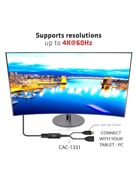 CLUB3D HDMI 2.0 TO DISPLAYPORT 1.2 4K60HZ HDR M F ACTIVE ADAPTER Nero