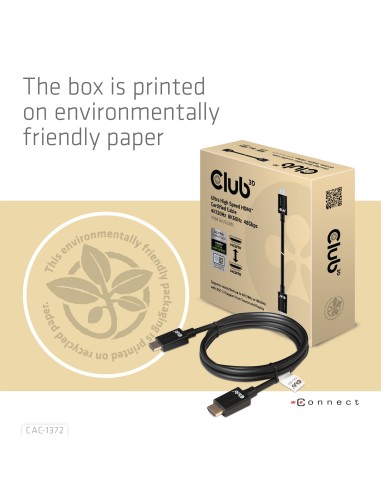 CLUB3D Ultra High Speed HDMI 4K120Hz, 8K60Hz Certified Cable 48Gbps M M 2 m   6.56 ft