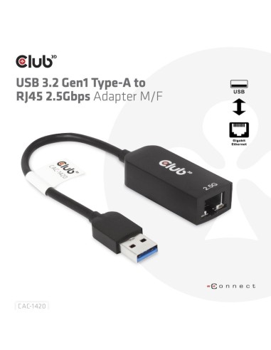 CLUB3D CAC-1420 scheda di rete e adattatore Ethernet 2500 Mbit s