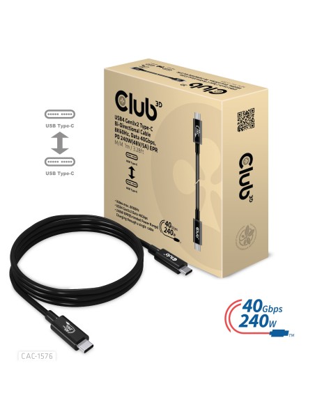 CLUB3D CAC-1576 cavo USB 1 m USB4 Gen 3x2 USB C Nero
