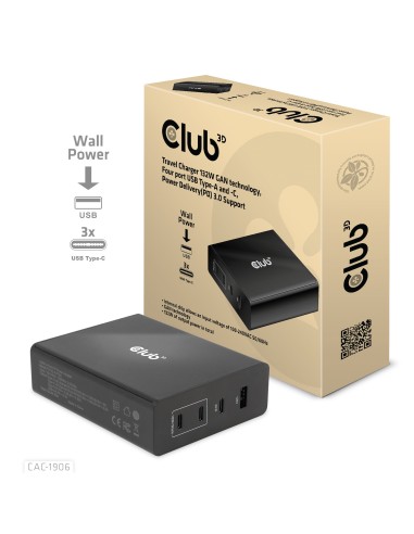 CLUB3D CAC-1906 Caricabatterie per dispositivi mobili Universale Nero dC Interno
