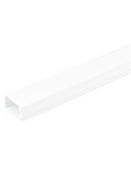 StarTech.com Canalina per la gestione dei cavi solida con nastro adesivo e coperchio, 29 mm P x 20mm H - 1,8m L , canaletta in