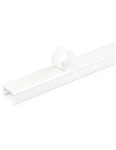 StarTech.com Canalina per la gestione dei cavi solida con nastro adesivo e coperchio, 29 mm P x 20mm H - 1,8m L , canaletta in
