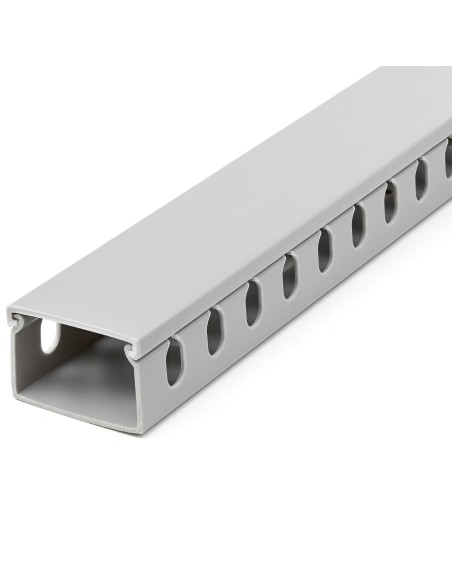 StarTech.com Canalina di cablaggio cavi scanalata con coperchio, 38mm P x 25mm H - 2m L - 8mm, canalina passacavi in PVC per