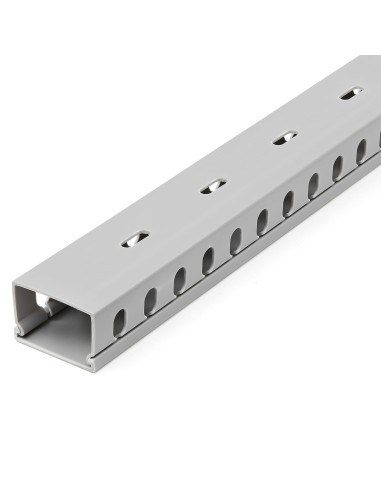 StarTech.com Canalina di cablaggio cavi scanalata con coperchio, 38mm P x 25mm H - 2m L - 8mm, canalina passacavi in PVC per