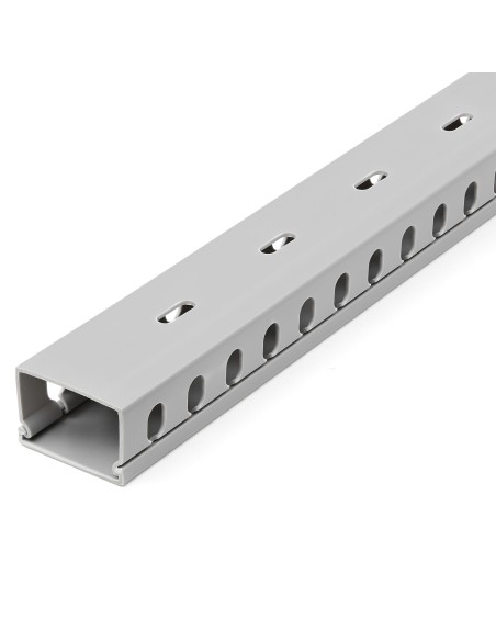 StarTech.com Canalina di cablaggio cavi scanalata con coperchio, 38mm P x 25mm H - 2m L - 8mm, canalina passacavi in PVC per