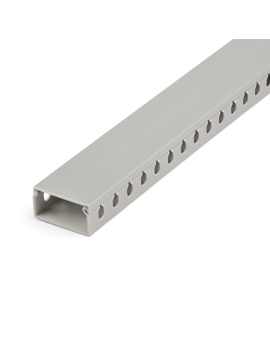 StarTech.com Canalina di cablaggio cavi scanalata con coperchio, 50mm P x 25mm H - 2m L - 8mm, canalina passacavi in PVC per