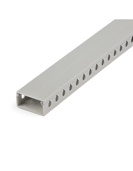 StarTech.com Canalina di cablaggio cavi scanalata con coperchio, 50mm P x 25mm H - 2m L - 8mm, canalina passacavi in PVC per