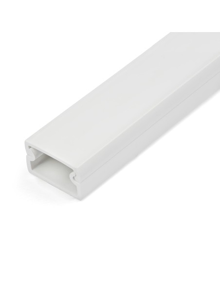 StarTech.com Solida canalina per la gestione dei cavi con nastro adesivo e coperchio da 1m, 19x11mm - Canaletta in PVC per cavi