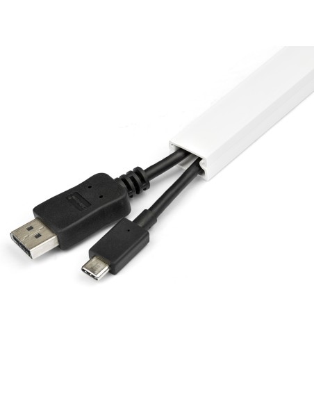 StarTech.com Solida canalina per la gestione dei cavi con nastro adesivo e coperchio da 1m, 19x11mm - Canaletta in PVC per cavi