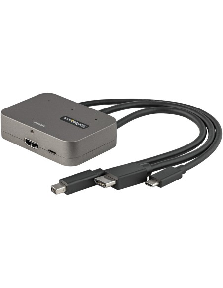 StarTech.com Adattatore Multiporta a HDMI 3-in-1 - Convertitore da USB-C, HDMI o Mini DisplayPort a HDMI per sala conferenze 4K