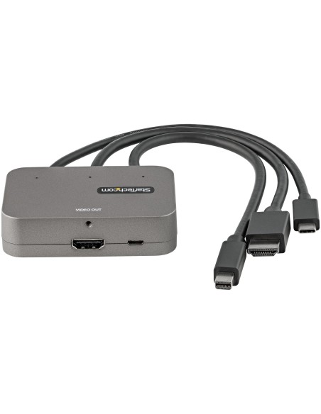StarTech.com Adattatore Multiporta a HDMI 3-in-1 - Convertitore da USB-C, HDMI o Mini DisplayPort a HDMI per sala conferenze 4K