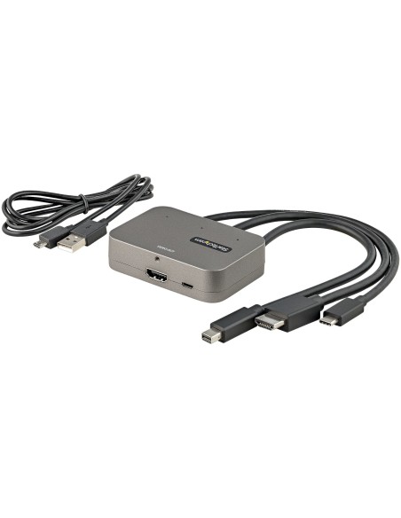 StarTech.com Adattatore Multiporta a HDMI 3-in-1 - Convertitore da USB-C, HDMI o Mini DisplayPort a HDMI per sala conferenze 4K