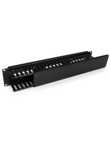 StarTech.com Pannello Gestione Cavi Orizzontale per armadi rack 2U con canalina passacavi a denti e copertura