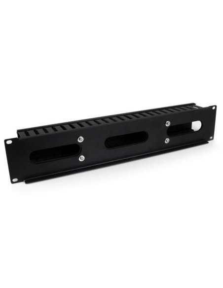 StarTech.com Pannello Gestione Cavi Orizzontale per armadi rack 2U con canalina passacavi a denti e copertura