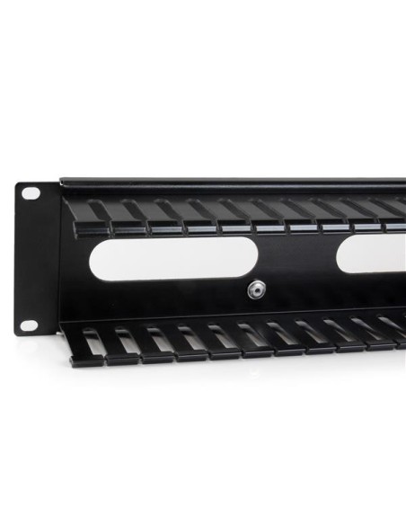 StarTech.com Pannello Gestione Cavi Orizzontale per armadi rack 2U con canalina passacavi a denti e copertura