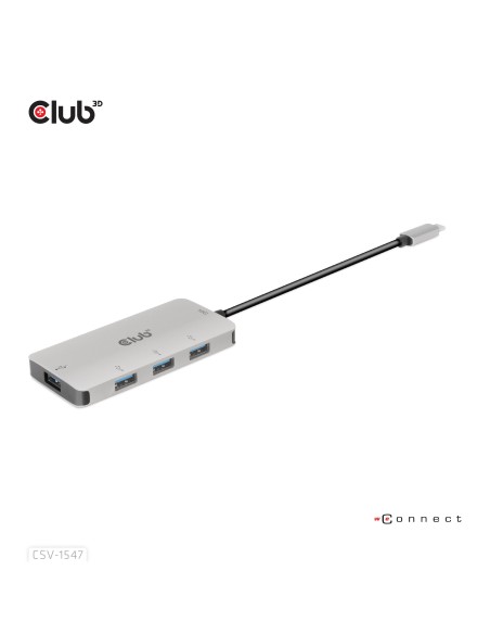 CLUB3D CSV-1547 hub di interfaccia USB 3.2 Gen 2 (3.1 Gen 2) Type-C 10000 Mbit s Nero, Argento