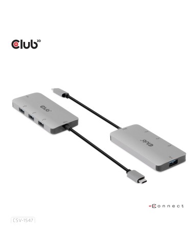 CLUB3D CSV-1547 hub di interfaccia USB 3.2 Gen 2 (3.1 Gen 2) Type-C 10000 Mbit s Nero, Argento