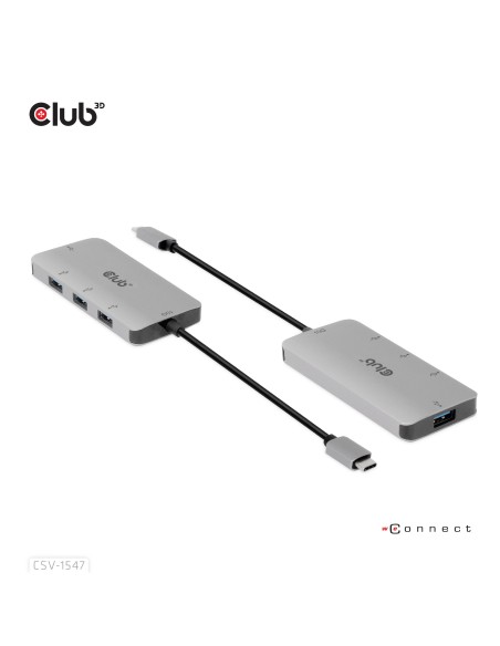 CLUB3D CSV-1547 hub di interfaccia USB 3.2 Gen 2 (3.1 Gen 2) Type-C 10000 Mbit s Nero, Argento