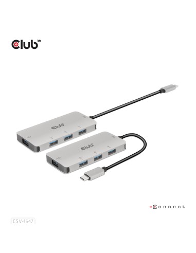CLUB3D CSV-1547 hub di interfaccia USB 3.2 Gen 2 (3.1 Gen 2) Type-C 10000 Mbit s Nero, Argento