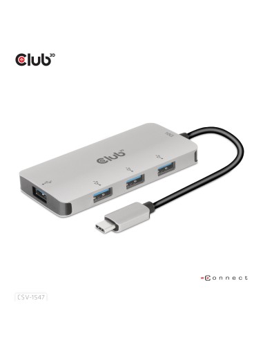 CLUB3D CSV-1547 hub di interfaccia USB 3.2 Gen 2 (3.1 Gen 2) Type-C 10000 Mbit s Nero, Argento
